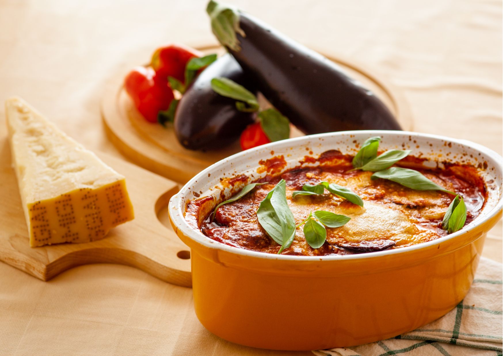 Aubergine-linzenlasagne